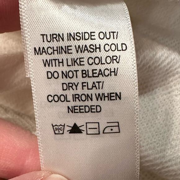 Adrianna Papell Women’s XL Ivory Long Sleeve Lace Front Sweatshirt - Picture 8 of 10